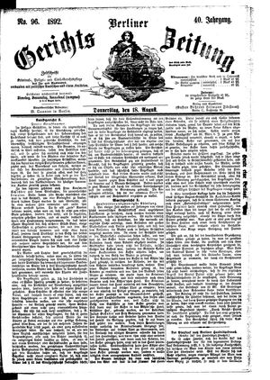 Berliner Gerichts-Zeitung vom 18.08.1892