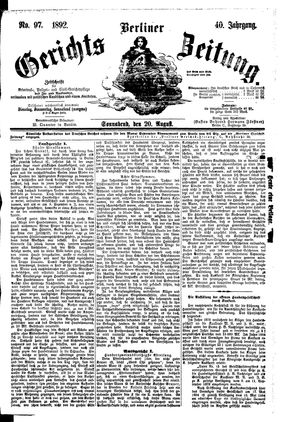 Berliner Gerichts-Zeitung vom 20.08.1892