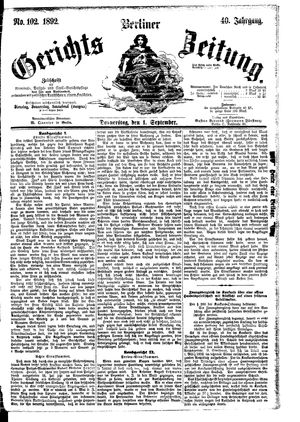 Berliner Gerichts-Zeitung vom 01.09.1892