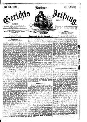 Berliner Gerichts-Zeitung on Sep 3, 1892