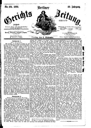Berliner Gerichts-Zeitung vom 06.09.1892