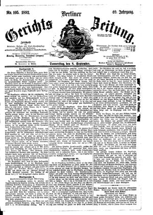 Berliner Gerichts-Zeitung vom 08.09.1892