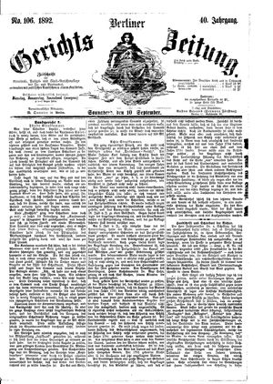 Berliner Gerichts-Zeitung vom 10.09.1892