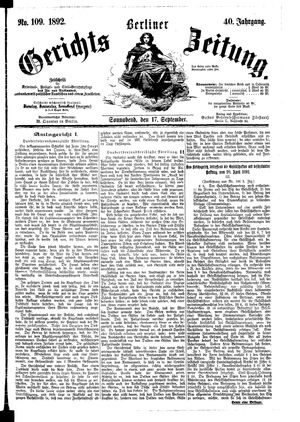 Berliner Gerichts-Zeitung vom 17.09.1892