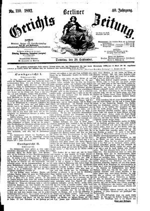 Berliner Gerichts-Zeitung vom 20.09.1892