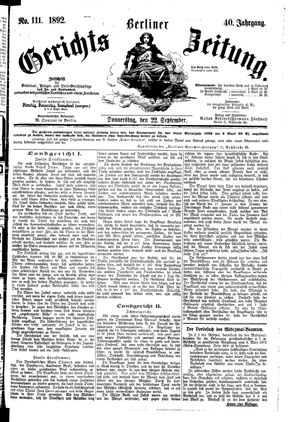 Berliner Gerichts-Zeitung vom 22.09.1892