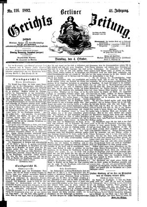 Berliner Gerichts-Zeitung vom 04.10.1892