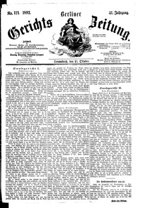 Berliner Gerichts-Zeitung vom 15.10.1892