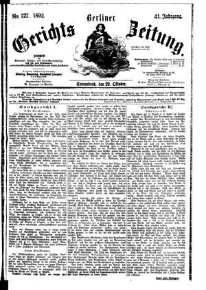 Berliner Gerichts-Zeitung vom 29.10.1892