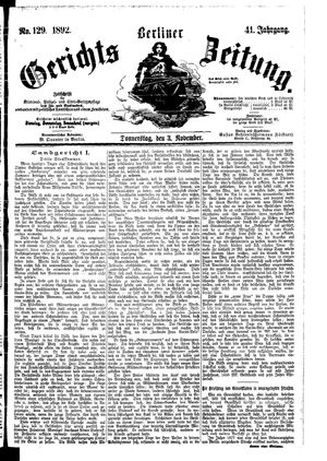 Berliner Gerichts-Zeitung vom 03.11.1892