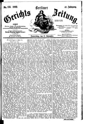 Berliner Gerichts-Zeitung vom 17.11.1892