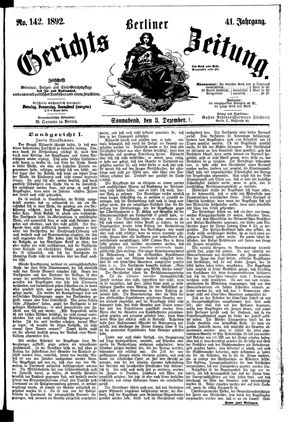 Berliner Gerichts-Zeitung vom 03.12.1892
