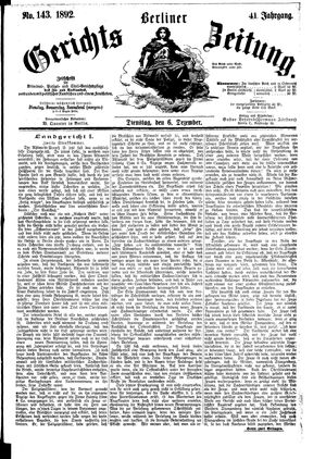 Berliner Gerichts-Zeitung vom 06.12.1892