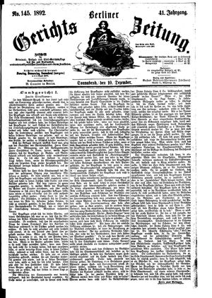 Berliner Gerichts-Zeitung vom 10.12.1892
