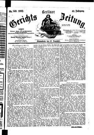 Berliner Gerichts-Zeitung vom 17.12.1892