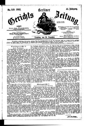 Berliner Gerichts-Zeitung vom 20.12.1892