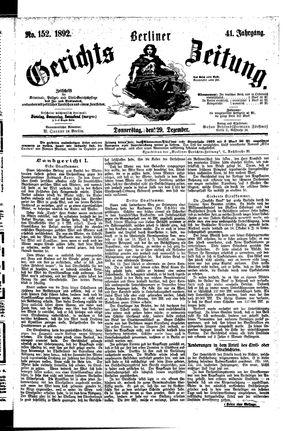 Berliner Gerichts-Zeitung vom 29.12.1892
