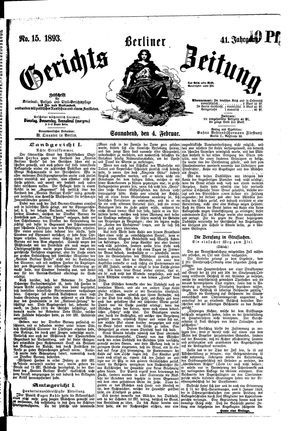Berliner Gerichts-Zeitung vom 04.02.1893