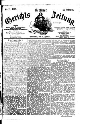 Berliner Gerichts-Zeitung vom 18.02.1893