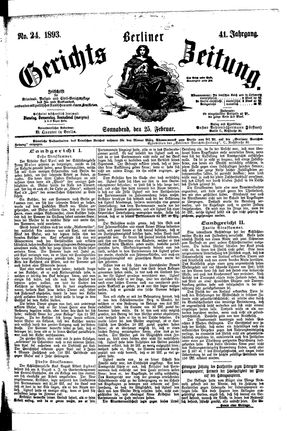Berliner Gerichts-Zeitung vom 25.02.1893