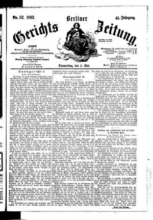 Berliner Gerichts-Zeitung on May 4, 1893