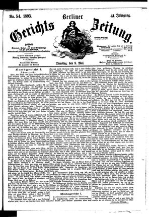 Berliner Gerichts-Zeitung on May 9, 1893