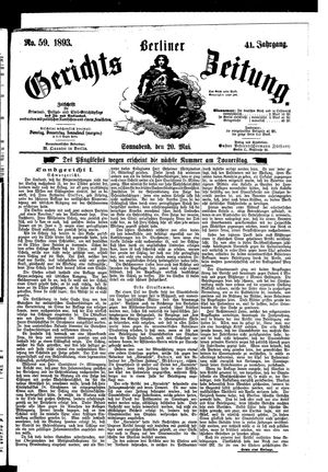 Berliner Gerichts-Zeitung vom 20.05.1893