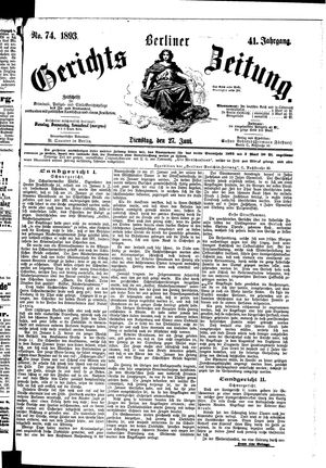 Berliner Gerichts-Zeitung on Jun 27, 1893