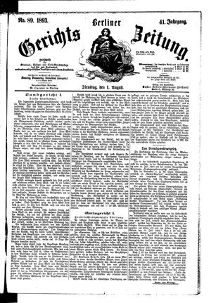 Berliner Gerichts-Zeitung vom 01.08.1893