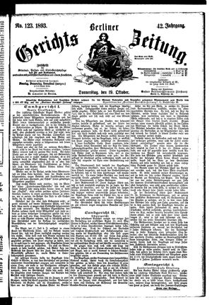 Berliner Gerichts-Zeitung vom 19.10.1893