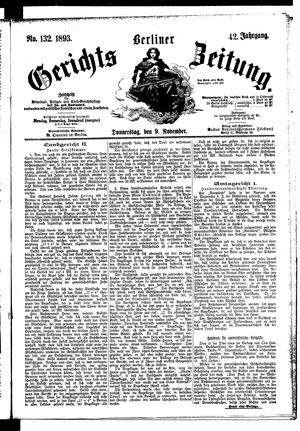 Berliner Gerichts-Zeitung vom 09.11.1893