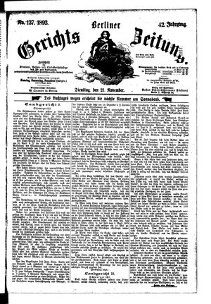 Berliner Gerichts-Zeitung vom 21.11.1893
