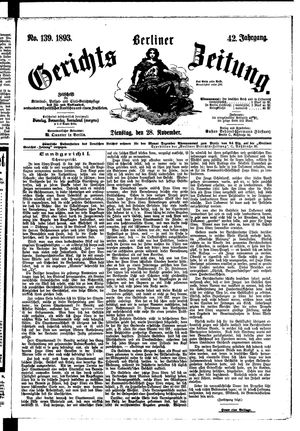 Berliner Gerichts-Zeitung vom 28.11.1893