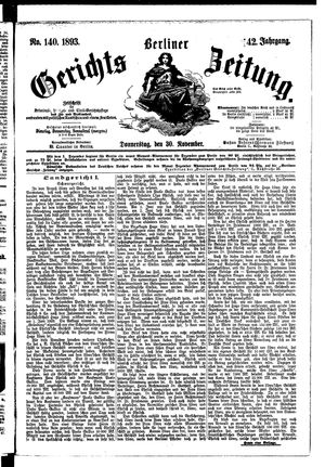 Berliner Gerichts-Zeitung vom 30.11.1893