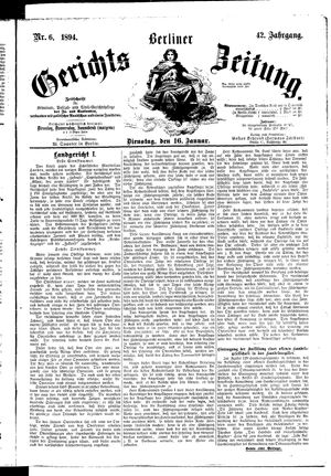 Berliner Gerichts-Zeitung vom 16.01.1894