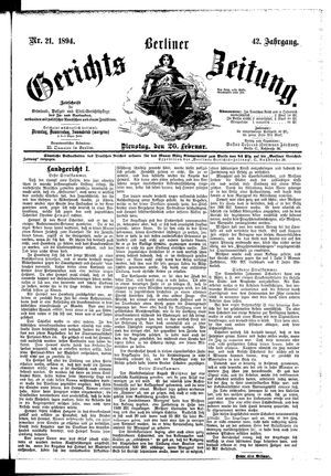 Berliner Gerichts-Zeitung on Feb 20, 1894