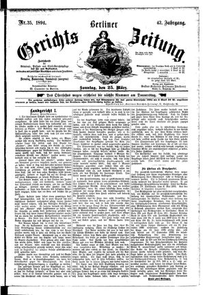 Berliner Gerichts-Zeitung vom 25.03.1894
