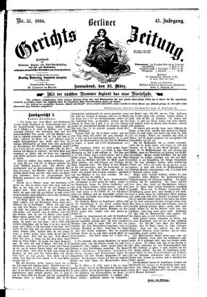 Berliner Gerichts-Zeitung vom 31.03.1894
