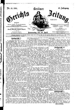 Berliner Gerichts-Zeitung vom 19.04.1894