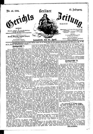 Berliner Gerichts-Zeitung vom 21.04.1894
