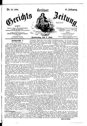 Berliner Gerichts-Zeitung vom 07.06.1894