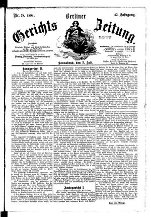 Berliner Gerichts-Zeitung vom 07.07.1894
