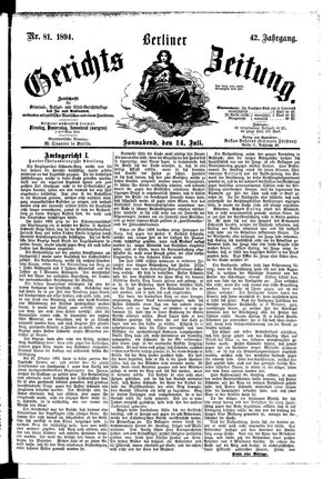 Berliner Gerichts-Zeitung vom 14.07.1894