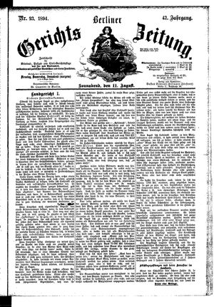 Berliner Gerichts-Zeitung vom 11.08.1894