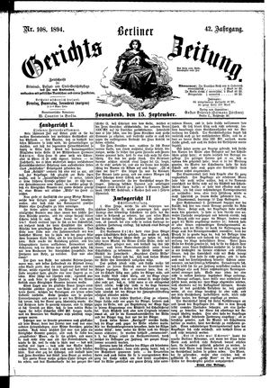 Berliner Gerichts-Zeitung vom 15.09.1894