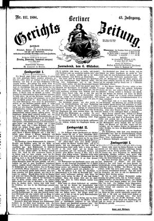 Berliner Gerichts-Zeitung vom 06.10.1894