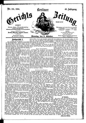 Berliner Gerichts-Zeitung vom 09.10.1894