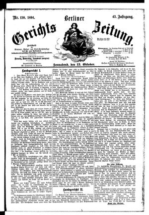 Berliner Gerichts-Zeitung on Oct 13, 1894