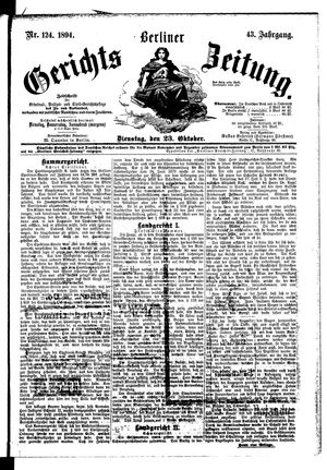 Berliner Gerichts-Zeitung vom 23.10.1894