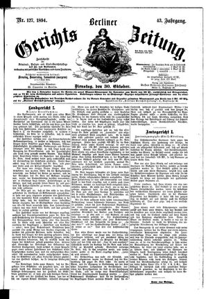Berliner Gerichts-Zeitung vom 30.10.1894